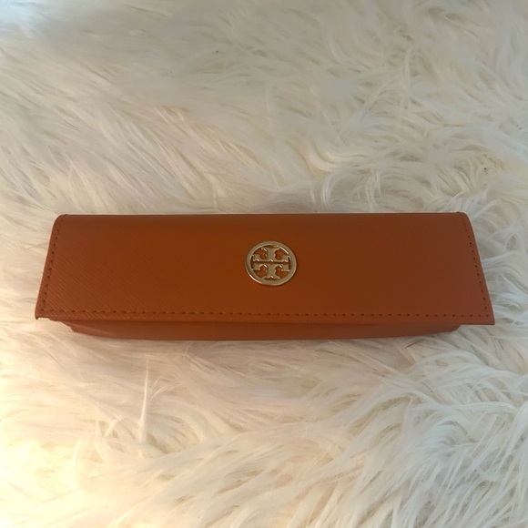 Tory Burch orange glasses case - Picture 1 of 3